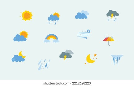 Weather vector in flat design