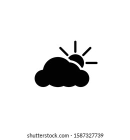 Weather vector icon.Sun and cloud icon.