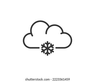 weather vector icon - cloud with snow