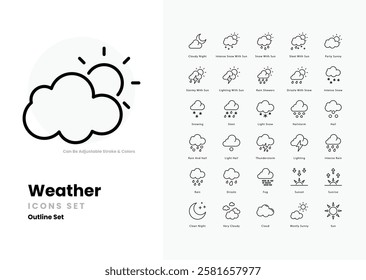  weather vector icon collection stock illustration