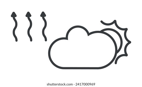 Weather vector icon. Weather forecast. Evaporation of moisture, rain, watering plants. Harvest. EPS10
