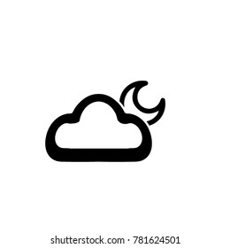 weather vector icon . moon and sky vector icon
