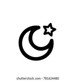 weather vector icon . moon and star vector icon