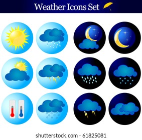 Weather vector Icon set, Vector illustration