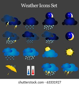 Weather vector Icon set, Vector illustration
