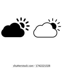 Weather vector icon. summer illustration sign. sun and cloud symbol.