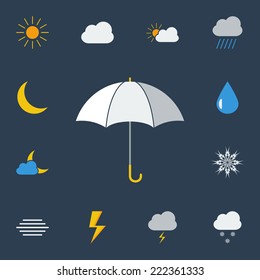 Weather vector icons collection for web and mobile applications. Flat design.