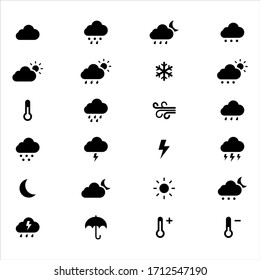 Weather vector icons on white background