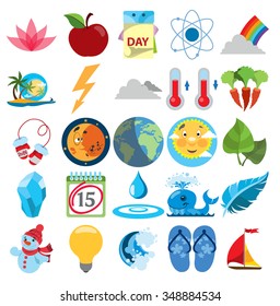Weather vector icons set, forecast, prediction