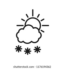 Weather vector line icon: sunny and heavy snowy