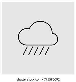 Weather vector line icons: heavy rainy