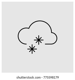 Weather vector line icons: heavy snow