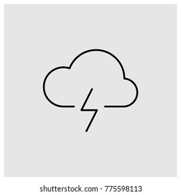 Weather vector line icons: lightning