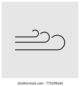 Weather vector line icons: wind