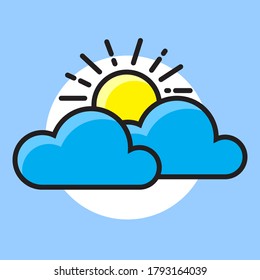 Weather vector outline icon. In addition to the weather icon, it can be used for illustration on t-shirts, books, feed content, posters and other publications