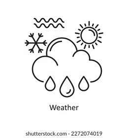 Ilustración de diseño del icono de contorno del vector meteorológico. Símbolo ecológico sobre el fondo blanco Archivo EPS 10