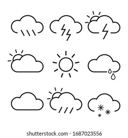 Set 9 Hand Drawn Cartoon Weather Stock Vector (Royalty Free) 1087625465