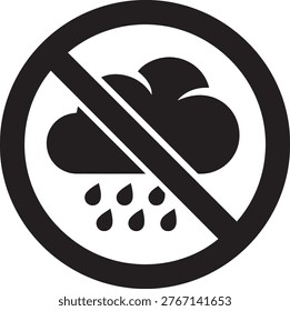 Weather warning icon with rain and cloud. Use for weather alerts prohibition signs or climate control campaigns.