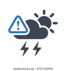 Weather warning icon. Vector and glyph