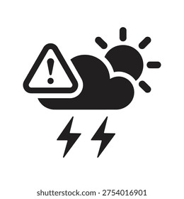 Weather warning icon. Vector and glyph