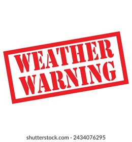 weather warning red rubber stamp vector over a white background vector icon
