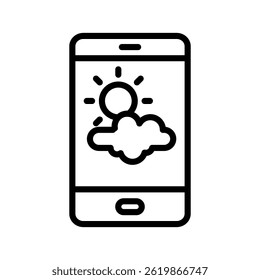Weather Watch Line Vector Illustration Isolated On White Background.