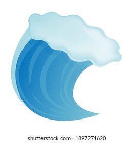 Weather Wave Of Water Emoji Symbol. Beach And Sea Day Symbol. Ocean Crest Wavy Illustration Vector Design Art.