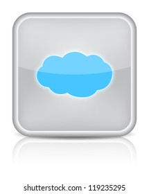 Weather web icon with cloud on white background. Vector illustration