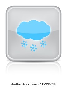 Weather web icon with snow on white background. Vector illustration