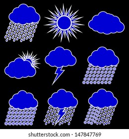Weather Web Icons Set. vector 