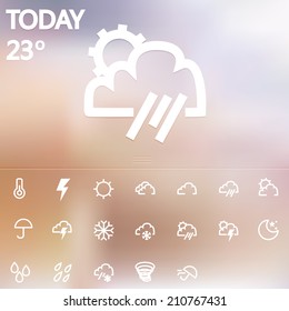 Weather Web Icons Set. vector illustration. flat