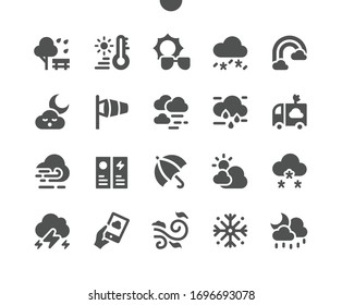 Weather Well-crafted Pixel Perfect Vector Solid Icons 30 2x Grid for Web Graphics and Apps. Simple Minimal Pictogram