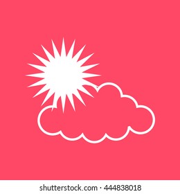 Weather white icon on magenta color background. Eps-10.