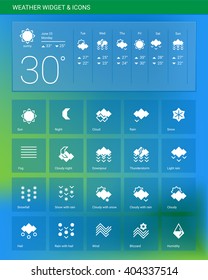 Weather Widget Iconsvector Illustration Geometric Style Stock Vector