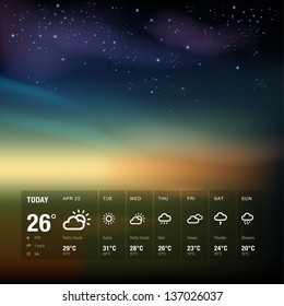 Weather Widget Template And Sky Background