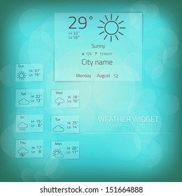 Weather widget template. Vector