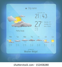 Weather widget template. Vector