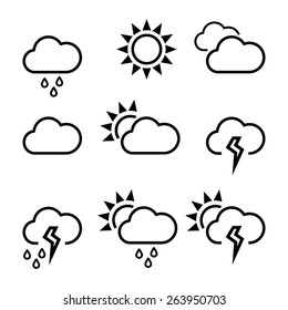 Weather widgets template icons for computing web and app.