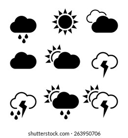 Weather widgets template icons for computing web and app.