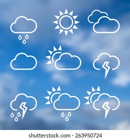 Weather widgets template icons for computing web and app.