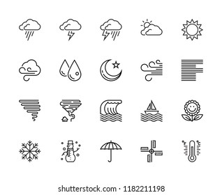 Weather, Wind, Rain, Night, Storm, Vector & Illustration