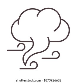 weather windy cloud vector illustration line icon style