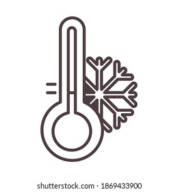 weather winter snowflake cold temperature vector illustration line icon style