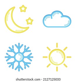 Ajuste De Icono Plano De Clima_Color Aislado En Fondo Blanco