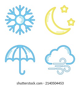 Weather_color Flat Icon Set Isolated On White Background