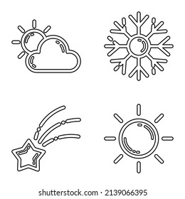 Weather_white Flat Icon Set Isolated On White Background