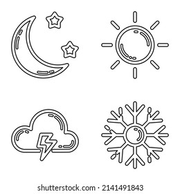 Conjunto De Icono Plano Clima_Blanco Aislado En Fondo Blanco