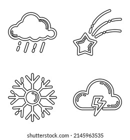 Conjunto De Icono Plano Clima_Blanco Aislado En Fondo Blanco