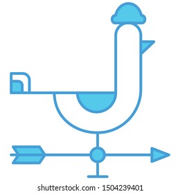Weathercock icon blue lineal icon illustration 