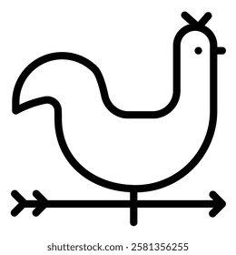 Weathercock icon illustration in line style. Perfect for website mobile app presentation. Suitable for any user interface and user experience